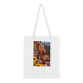 Nadia from Overly Ripe Wisdom on a tote bag, a funny gift for women