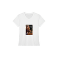 Vivienne from Overly Ripe Wisdom on a v-neck tee with her saying “I don’t hold grudges. I remember facts.”