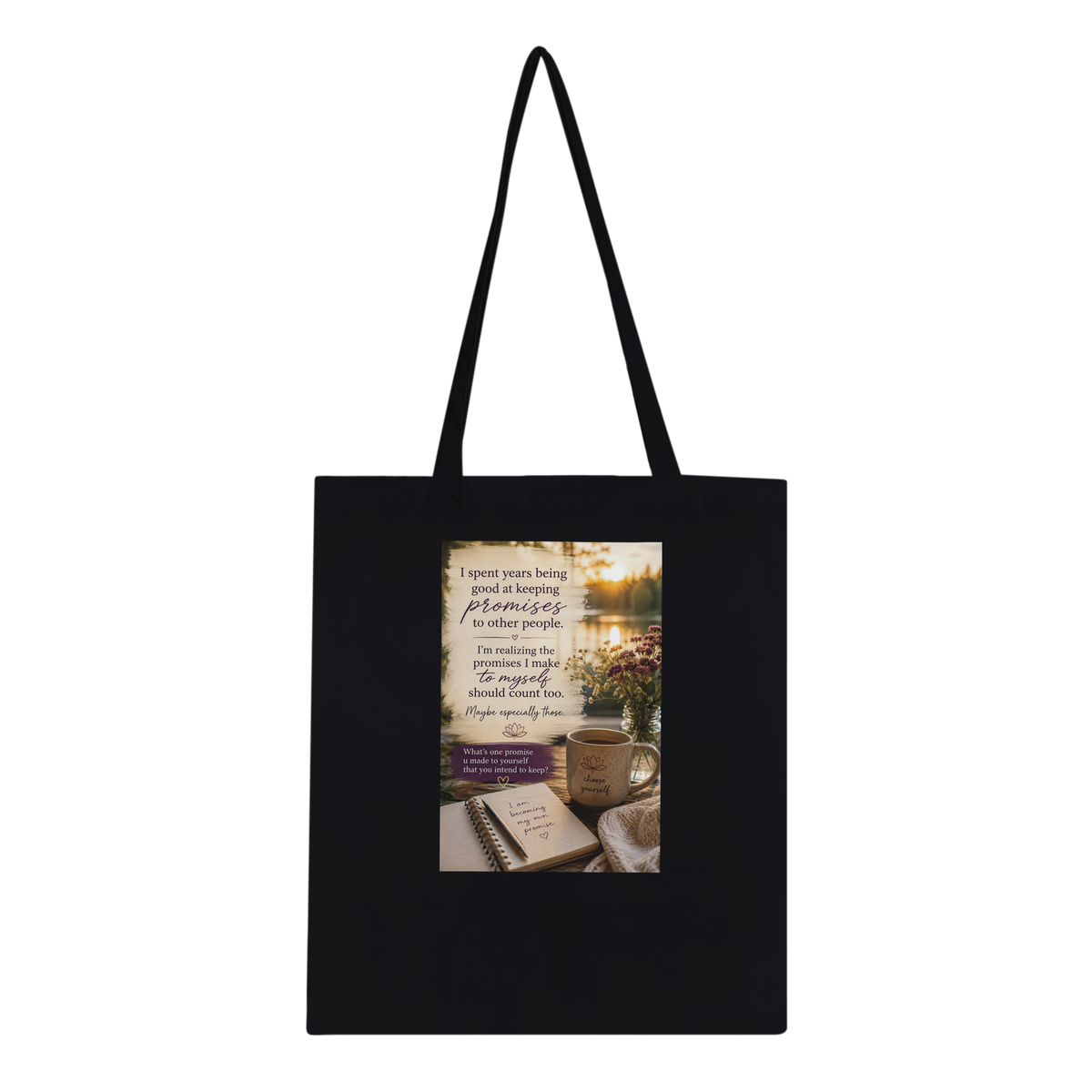 I Spent Years Keeping Promises motivational tote bag from TerraHaze Living