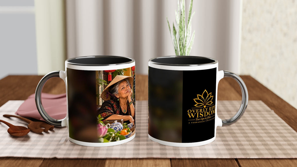 Lan from Overly Ripe Wisdom on a mug, a funny gift for women