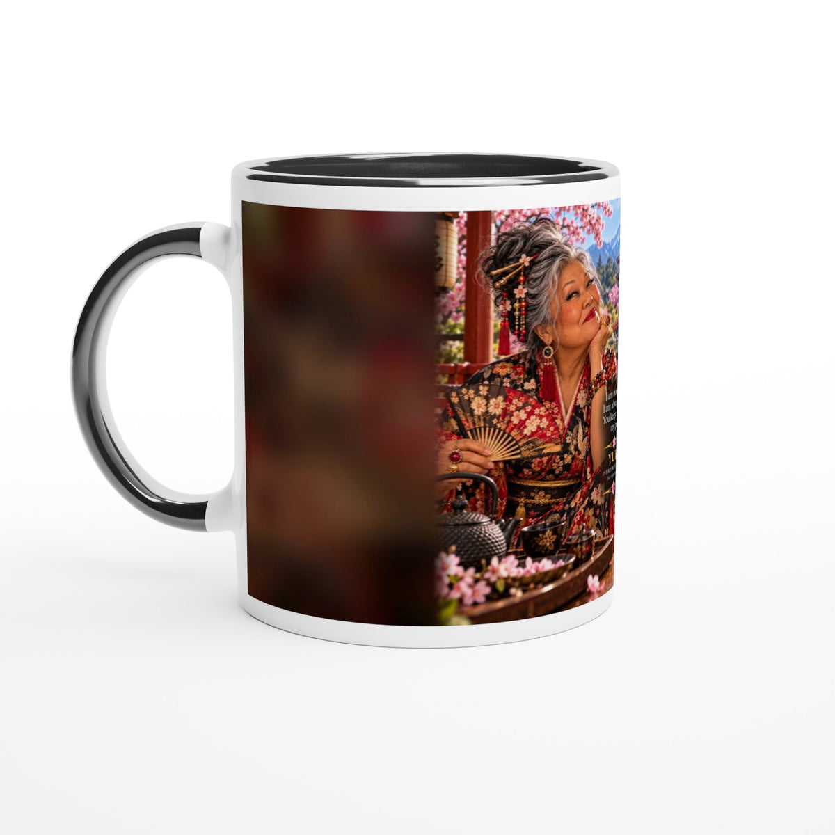 Yuki from Overly Ripe Wisdom on a mug with her saying “I am not saying I am always right. You keep proving my point.”