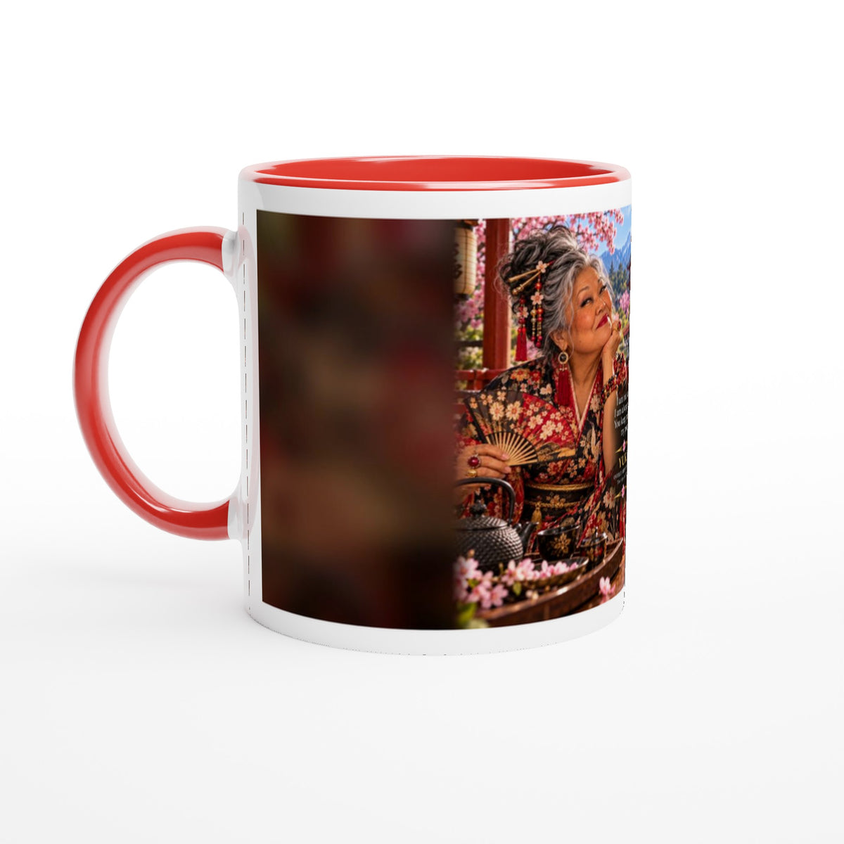 Yuki from Overly Ripe Wisdom on a mug with her saying “I am not saying I am always right. You keep proving my point.”