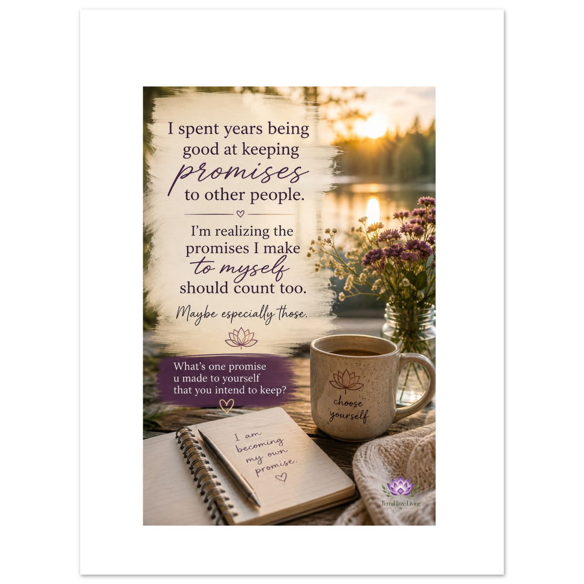 I Spent Years Keeping Promises motivational poster from TerraHaze Living