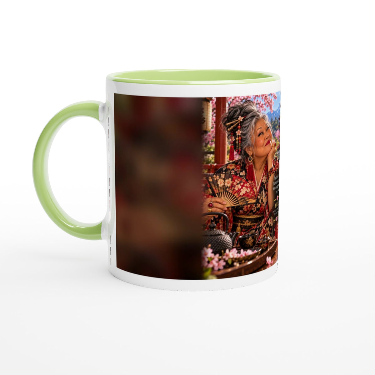 Yuki from Overly Ripe Wisdom on a mug with her saying “I am not saying I am always right. You keep proving my point.”