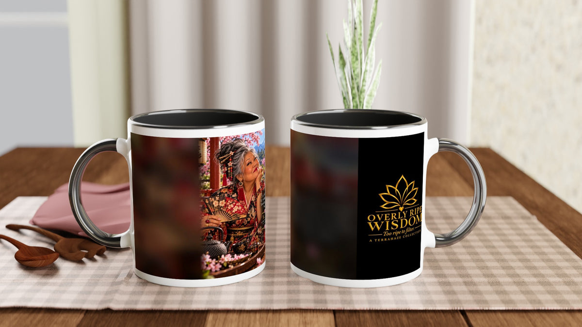 Yuki from Overly Ripe Wisdom on a mug with her saying “I am not saying I am always right. You keep proving my point.”