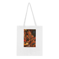 Sienna from Overly Ripe Wisdom on a tote bag with her saying “I collect moments, not your opinions.”