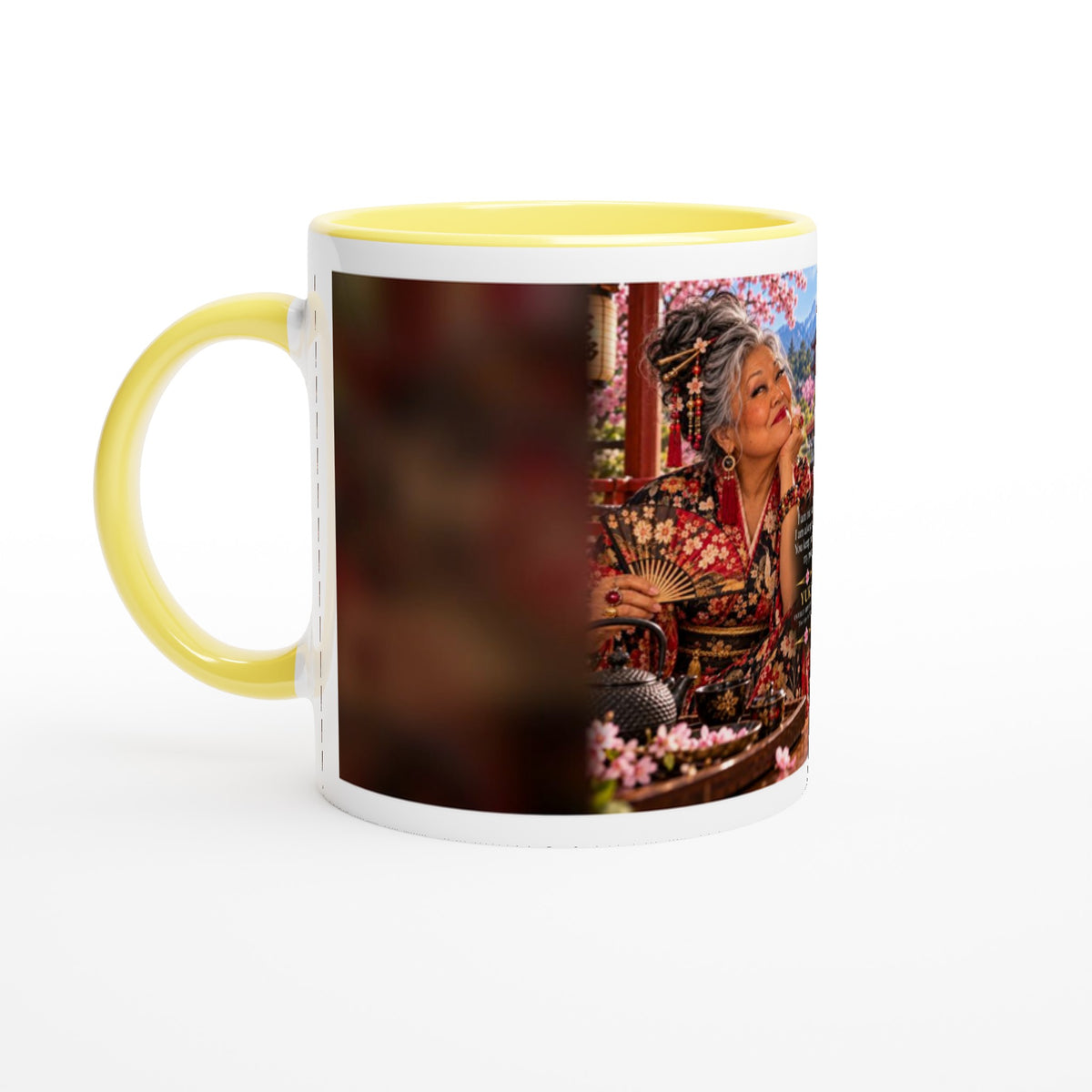 Yuki from Overly Ripe Wisdom on a mug with her saying “I am not saying I am always right. You keep proving my point.”