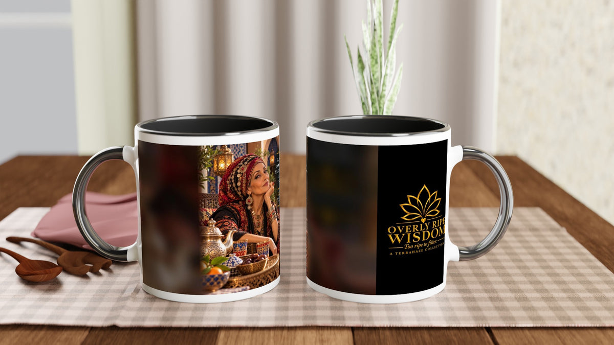 Samira from Overly Ripe Wisdom on a mug, a funny gift for women