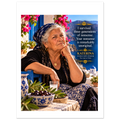 Katerina from Overly Ripe Wisdom on a poster, a funny gift for women