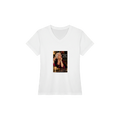 Pearl from Overly Ripe Wisdom on a v-neck tee with her saying “My patience retired before I did.”